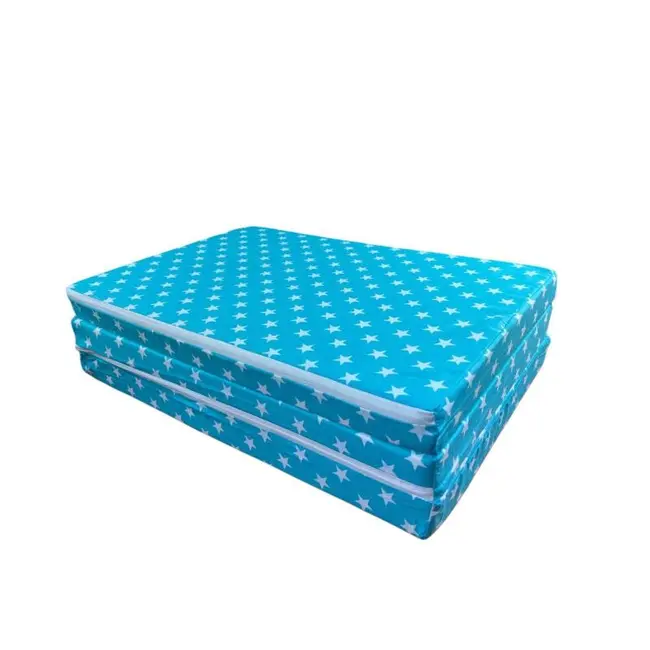 Saltea Pliabila Spuma Poliuretanica 120x60x5 cm - Blue with White Stars MYK00089273