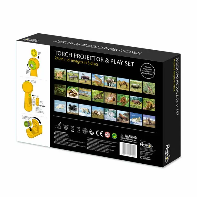 Set proiector tip lanterna & 3 figurine - animalute