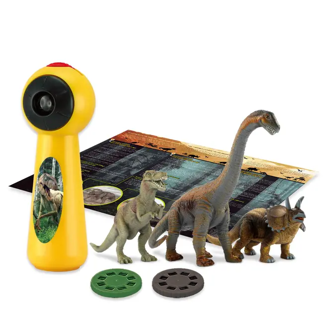 Set proiector tip lanterna & 3 figurine - dinozauri