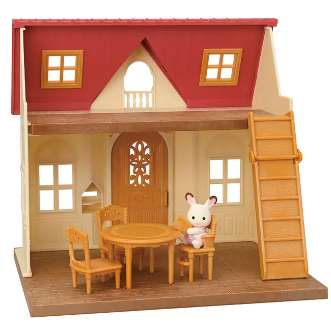 Sylvanian families-casuta cu acoperis rosu si figurina iepuras sf5785