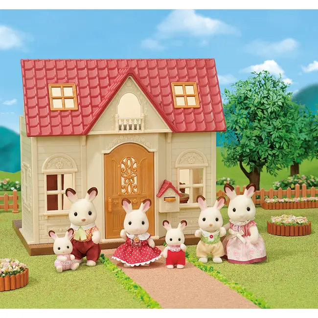 Sylvanian families-casuta cu acoperis rosu si figurina iepuras sf5785