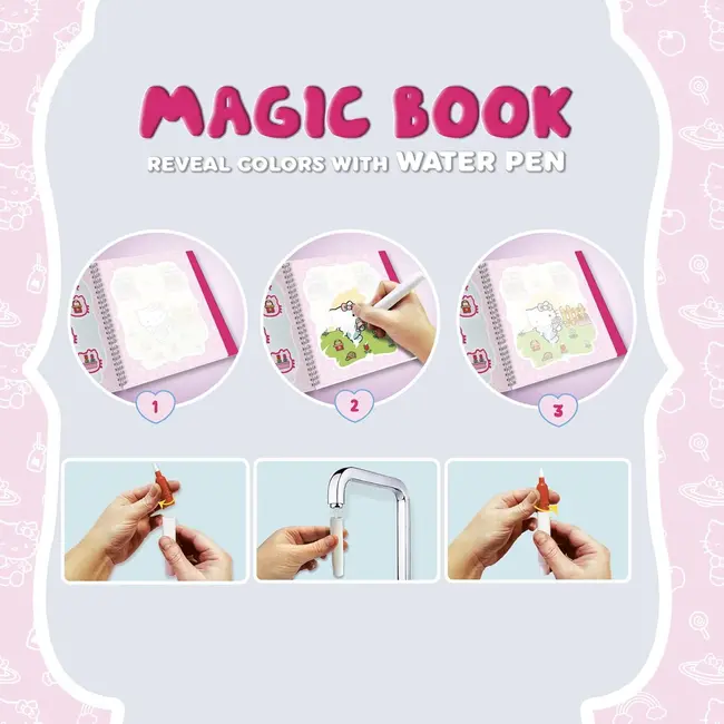 Waterbook: carte de colorat cu apa - hello kitty