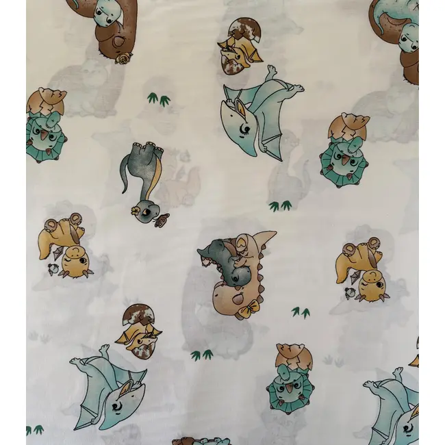 Lenjerie patut bebe 120x60 cm bumbac ranforce 3 piese Dino - ASC6427968020736