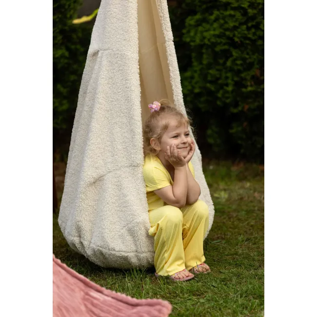 Leagan Tip Cocon Pentru Copii Meowbaby   Boucle White  ,   Locul Preferat Pentru Joaca Si Relaxare Pjbmbohkk93