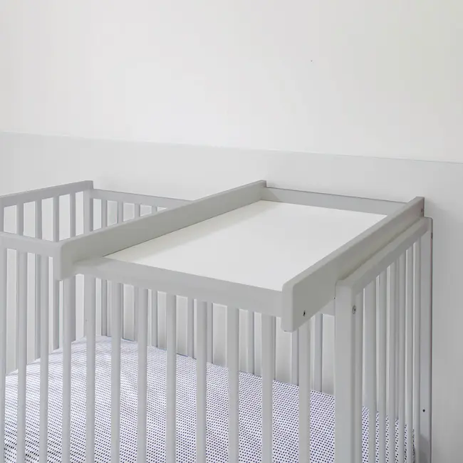 Masa De Infasat Din Lemn, Atasabila La Patut Bebe 120x60 Si 140x70 Cm, Gri, 86 X 51 X 7 Cm Pjbctc_gri