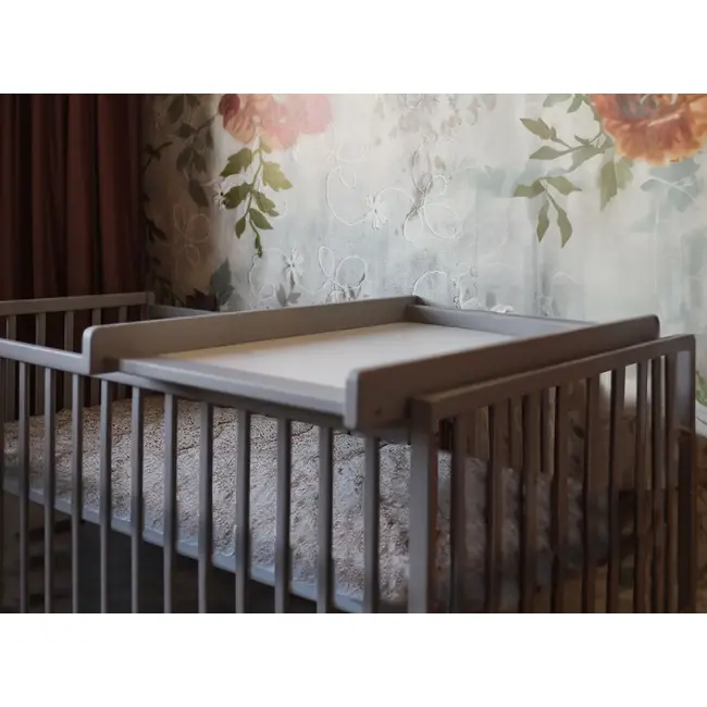Masa De Infasat Din Lemn, Atasabila La Patut Bebe 120x60 Si 140x70 Cm, Gri, 86 X 51 X 7 Cm Pjbctc_gri