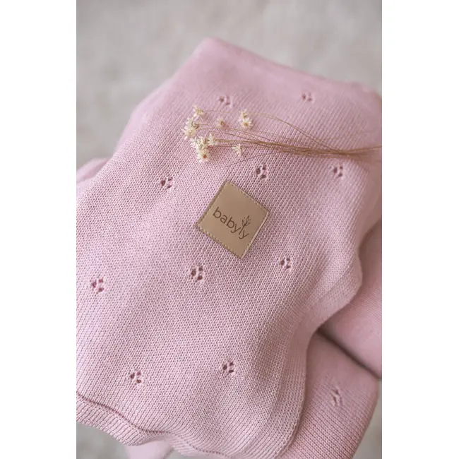 Paturica Premium Din Lana Merino Certificata Babyly ,   Roz Pudrat, 75a 100 Cm, Antialergica, Termoreglanta, Handmade Polonia   Nou-nascut+ Pjb97027