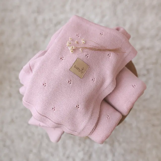 Paturica Premium Din Lana Merino Certificata Babyly ,   Roz Pudrat, 75a 100 Cm, Antialergica, Termoreglanta, Handmade Polonia   Nou-nascut+ Pjb97027