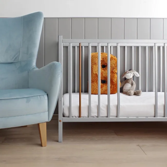Patut Din Lemn Pentru Bebe, Inaltime Saltea Reglabila, Stardust  Craft Gri 120a 60 Cm Pjbstardust_grey