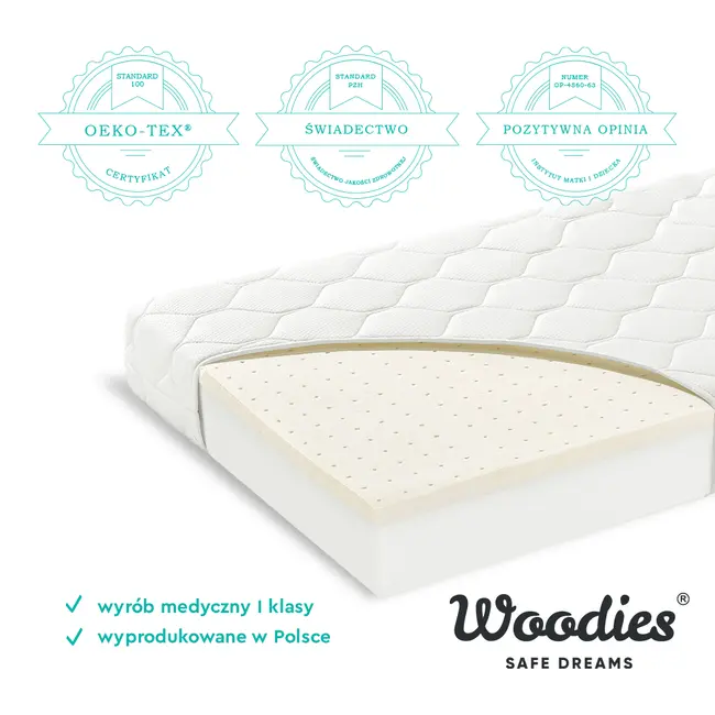 Saltea Pentru Copii, Fata Dubla, Spuma Pur Si Latex, Proprietati Antifungice, Husa Delicata 3 Staturi, Echipata Cu Margine Anti-alunecare, 140x70x9 Cm, Premium Pjbmattress_premium140