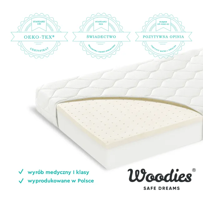 Saltea Pentru Copii, Fata Dubla, Spuma Pur Si Latex, Proprietati Antifungice, Husa Delicata 3 Staturi, Echipata Cu Margine Anti-alunecare, 160x80x11 Cm, Premium Pjbmattress_premium160