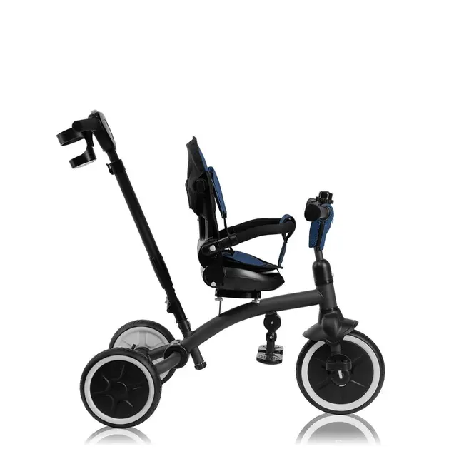 Tricicleta copii, Lionelo, Tris Plus, Ultrapliabila, Multifunctionala, Pana la 25 kg, Inclinare spatar in fata si in spate, Suport picioare, Control al directiei, Scaun reversibil, Rotire 360 grade, Conform cu EN71, 9 luni-5 ani, Albastru BYNLO-TRIS_PLUS_