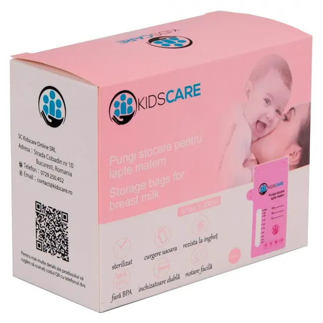 Set 30 pungi de stocare pentru lapte matern kidscare kc130