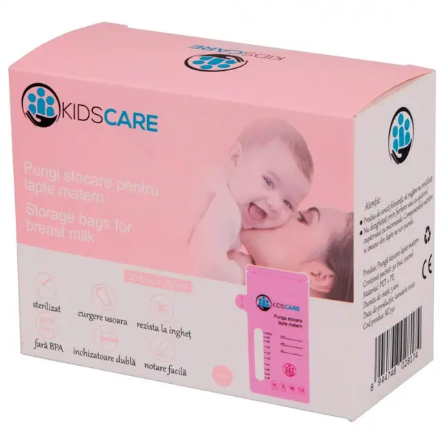 Set 30 pungi de stocare pentru lapte matern kidscare kc130