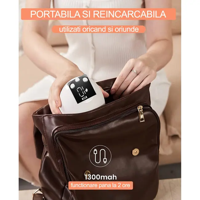 Pompa de san electrica si portabila kidscare, hands free, sub sutien, cu 10 niveluri de aspiratie si 10 niveluri de masaj