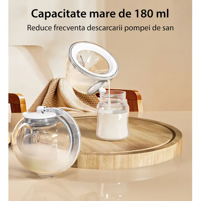 Pompa de san dubla, electrica si portabila mamimo bp2401, hands free, cu 9 niveluri de aspiratie si 9 niveluri de masaj