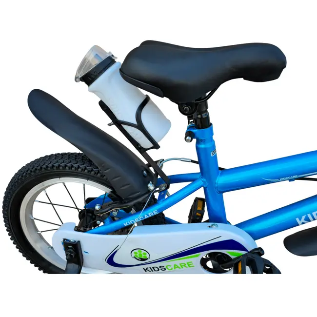 Bicicleta copii 2-4 ani happyboy kidscare albastra 12 inch &ndash; cu roti ajutatoare, frane de mana, sticla inclusa, pentru baieti
