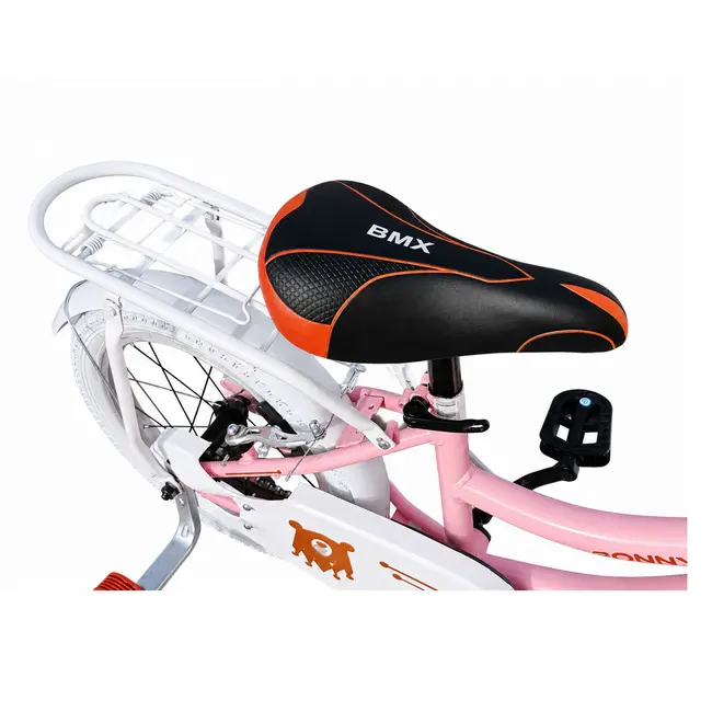 Bicicleta pentru copii bonny&nbsp;light&nbsp;pembe belderia roti 16 inch, roti ajutatoare, cu portbagaj si cosulet