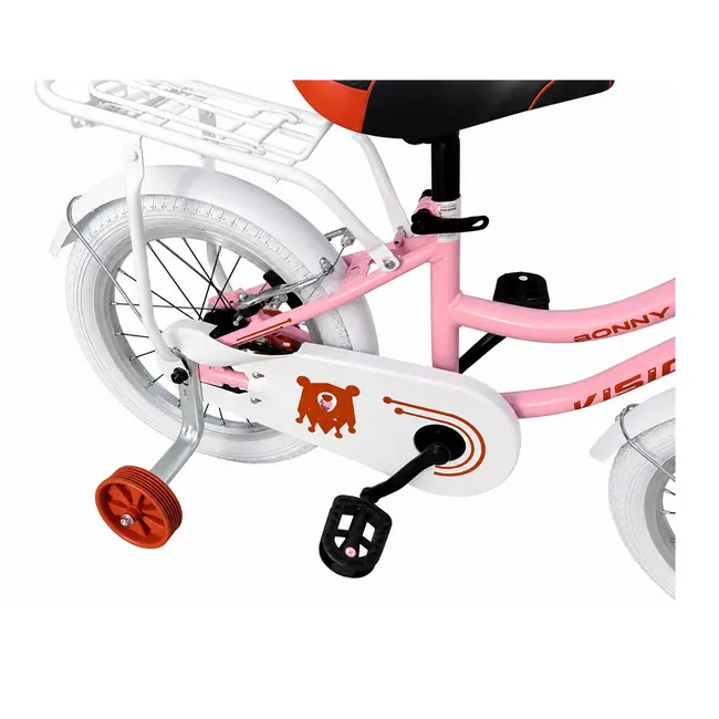 Bicicleta pentru copii bonny&nbsp;light&nbsp;pembe belderia roti 16 inch, roti ajutatoare, cu portbagaj si cosulet