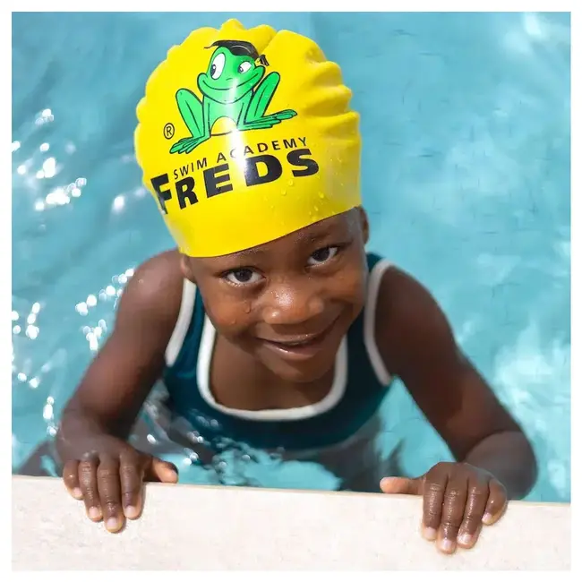 Casca de inot din silicon freds swim academy, model cu imprimeu