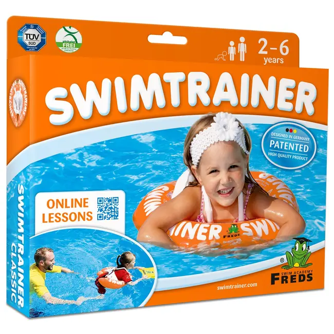 Colac de inot pentru copii swimtrainer classic portocaliu, 2 - 6 ani, freds swim academy
