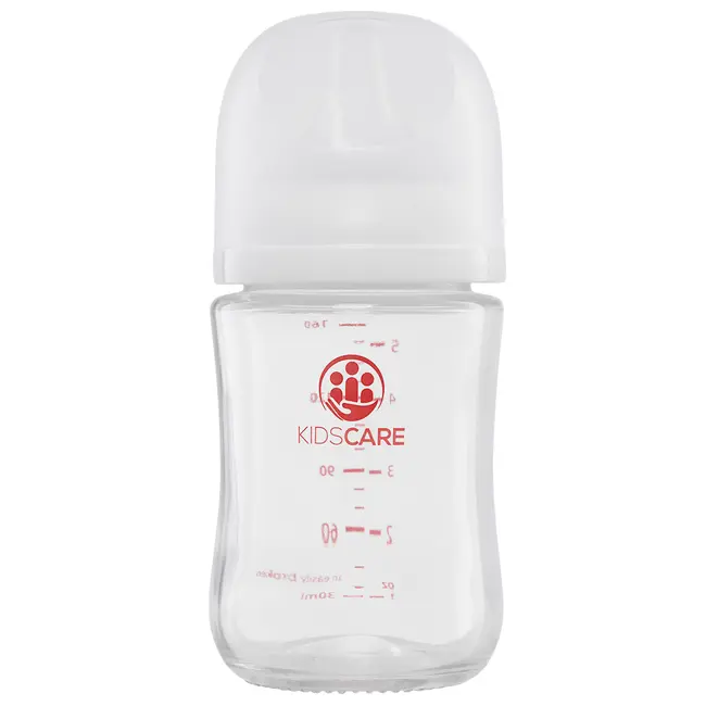 Biberon din sticla borosilicat 160 ml kidscare cu tetina din silicon
