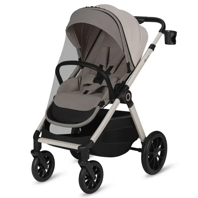 Carucior 2 in 1, Lionelo, Layla, Pana la 22 kg, Cadru aluminiu, Cu landou intarit si salteluta din spuma AirDots, Reversibil, Cu ventilatie 3D, Cu accesorii, EN1888-1, EN1888-2, EN1466, Bej BYNLO-LAYLA_2IN1_BEIGE_SAND