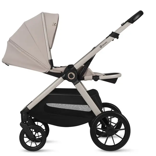 Carucior 2 in 1, Lionelo, Layla, Pana la 22 kg, Cadru aluminiu, Cu landou intarit si salteluta din spuma AirDots, Reversibil, Cu ventilatie 3D, Cu accesorii, EN1888-1, EN1888-2, EN1466, Bej BYNLO-LAYLA_2IN1_BEIGE_SAND