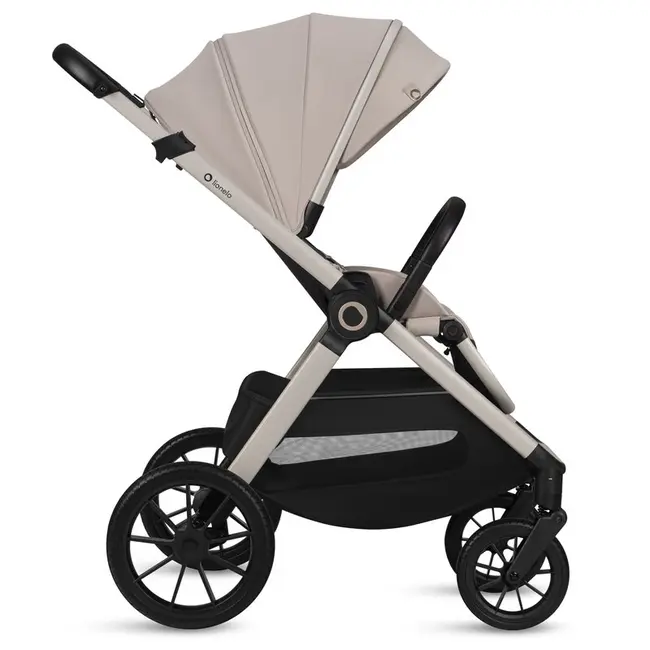 Carucior 2 in 1, Lionelo, Layla, Pana la 22 kg, Cadru aluminiu, Cu landou intarit si salteluta din spuma AirDots, Reversibil, Cu ventilatie 3D, Cu accesorii, EN1888-1, EN1888-2, EN1466, Bej BYNLO-LAYLA_2IN1_BEIGE_SAND
