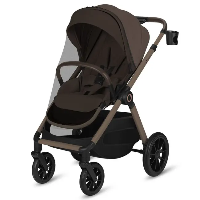 Carucior 2 in 1, Lionelo, Layla, Pana la 22 kg, Cadru aluminiu, Cu landou intarit si salteluta din spuma AirDots, Reversibil, Cu ventilatie 3D, Cu accesorii, EN1888-1-2, EN1466, Maro BYNLO-LAYLA_2IN1_BEIGE_TAUPE