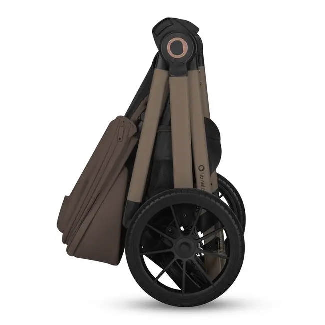 Carucior 2 in 1, Lionelo, Layla, Pana la 22 kg, Cadru aluminiu, Cu landou intarit si salteluta din spuma AirDots, Reversibil, Cu ventilatie 3D, Cu accesorii, EN1888-1-2, EN1466, Maro BYNLO-LAYLA_2IN1_BEIGE_TAUPE