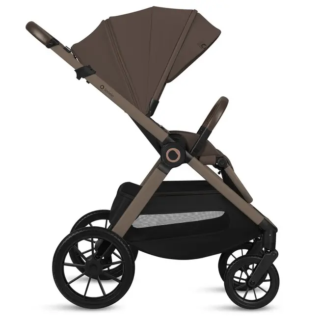 Carucior 2 in 1, Lionelo, Layla, Pana la 22 kg, Cadru aluminiu, Cu landou intarit si salteluta din spuma AirDots, Reversibil, Cu ventilatie 3D, Cu accesorii, EN1888-1-2, EN1466, Maro BYNLO-LAYLA_2IN1_BEIGE_TAUPE