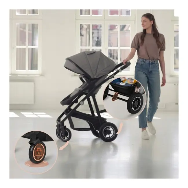Carucior 3 in 1, Lionelo, Bianka, Transformabil, Cadru aluminiu, Cu landou si salteluta moale, Cu scoica auto, Cu multiple accesorii, Sustine 22 kg, 0 luni+, EN1466:2014+AC:2015, EN1888, Bej Taupe BYNLO-BIANKA_3IN1_BEIGE_TAUPE