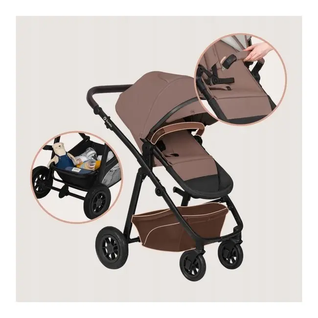 Carucior 3 in 1, Lionelo, Bianka, Transformabil, Cadru aluminiu, Cu landou si salteluta moale, Cu scoica auto, Cu multiple accesorii, Sustine 22 kg, 0 luni+, EN1466:2014+AC:2015, EN1888, Bej Taupe BYNLO-BIANKA_3IN1_BEIGE_TAUPE