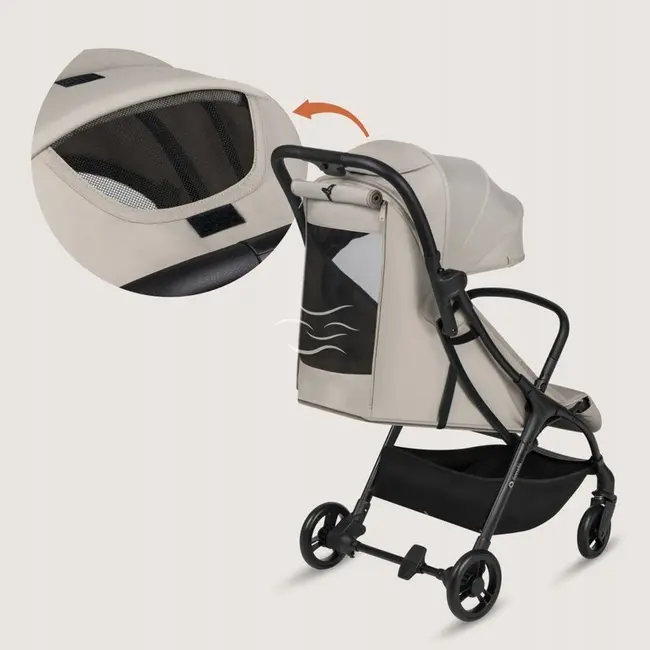 Carucior sport, Lionelo, Agia, 7.3 kg, Ultracompact, Pliere rapida cu o mana, Suport pentru biberon inclus, Sezutul lat si confortabil, 6-48 luni, Sustine 22 kg, Bej BYNLO-AGIA_BEIGE_SAND