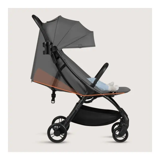 Carucior sport, Lionelo, Agia, 7.3 kg, Ultracompact, Pliere rapida cu o mana, Suport pentru biberon inclus, Sezutul lat si confortabil, 6-48 luni, Sustine 22 kg, Gri BYNLO-AGIA_GREY_STONE