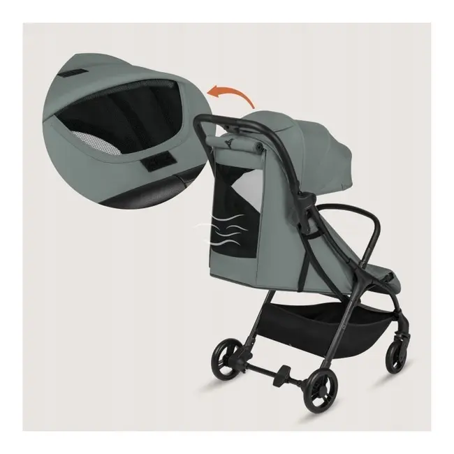 Carucior sport, Lionelo, Agia, 7.3 kg, Ultracompact, Pliere rapida cu o mana, Suport pentru biberon inclus, Sezutul lat si confortabil, 6-48 luni, Sustine 22 kg, Verde BYNLO-AGIA_GREEN_SAGE