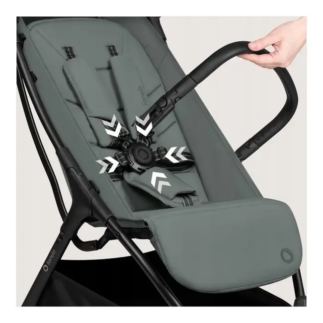Carucior sport, Lionelo, Agia, 7.3 kg, Ultracompact, Pliere rapida cu o mana, Suport pentru biberon inclus, Sezutul lat si confortabil, 6-48 luni, Sustine 22 kg, Verde BYNLO-AGIA_GREEN_SAGE