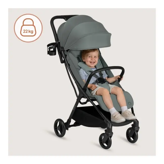 Carucior sport, Lionelo, Agia, 7.3 kg, Ultracompact, Pliere rapida cu o mana, Suport pentru biberon inclus, Sezutul lat si confortabil, 6-48 luni, Sustine 22 kg, Verde BYNLO-AGIA_GREEN_SAGE