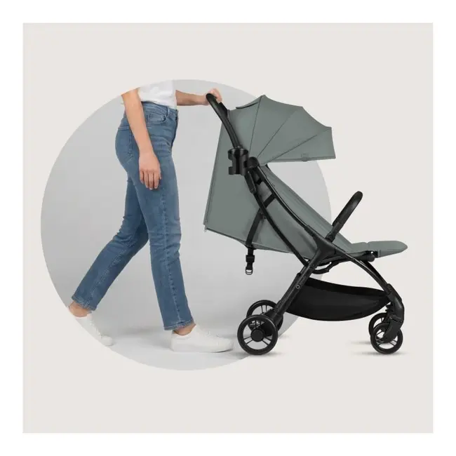 Carucior sport, Lionelo, Agia, 7.3 kg, Ultracompact, Pliere rapida cu o mana, Suport pentru biberon inclus, Sezutul lat si confortabil, 6-48 luni, Sustine 22 kg, Verde BYNLO-AGIA_GREEN_SAGE