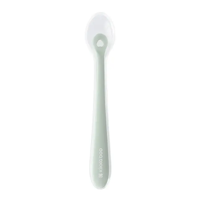 Lingurita din silicon lichid, ultra-moale si delicata cu gingiile, cu carcasa, 4 luni+, Sage
