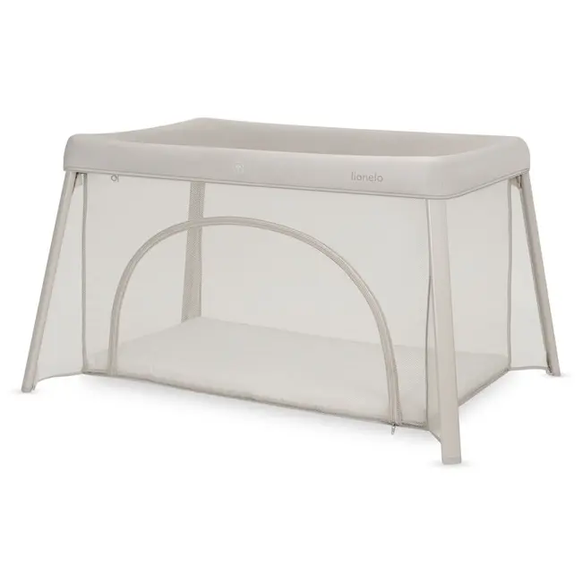 Patut multifunctional, Lionelo, Mila, 2 in 1, Saltea 4 cm cu spuma T25, 2 niveluri de inaltime, Pliere rapida, Intrare laterala, Geanta de transport inclusa, 0-36 luni, Pana la 15 kg, Bej BYNLO-MILA_BEIGE_CREAM