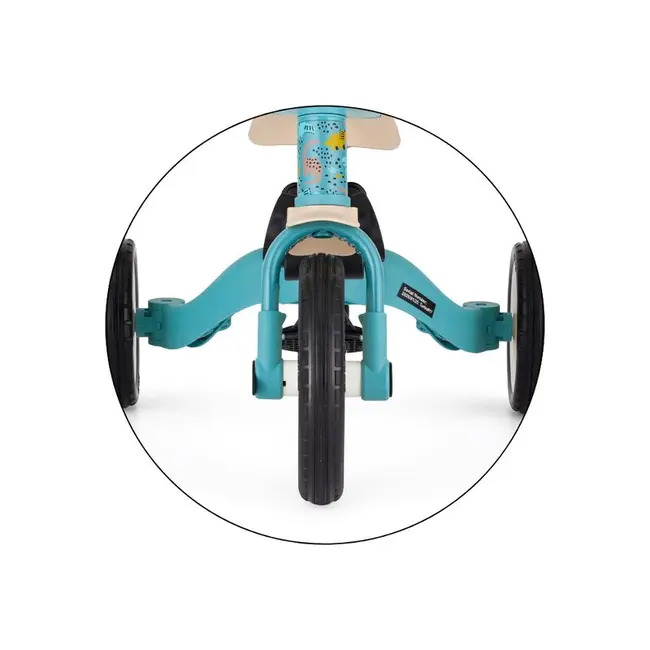 Tricicleta, Petite&Mars, Turbo, Editie limitata, 5 in 1, Multifunctionala, Vehicul de impins, Bicicleta cu/fara pedale, Cu maner de ghidaj, Detasabil, Roti din cauciuc, Pana la 25 kg, 1.5-5 ani, Dino Park BYN613383