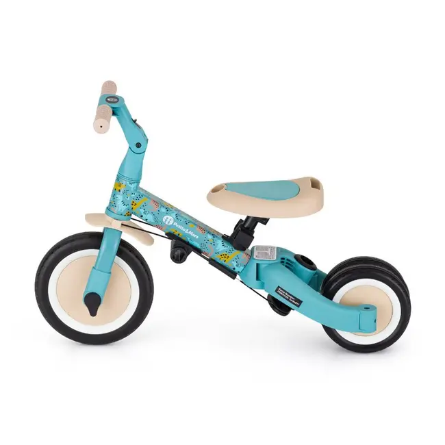 Tricicleta, Petite&Mars, Turbo, Editie limitata, 5 in 1, Multifunctionala, Vehicul de impins, Bicicleta cu/fara pedale, Cu maner de ghidaj, Detasabil, Roti din cauciuc, Pana la 25 kg, 1.5-5 ani, Dino Park BYN613383