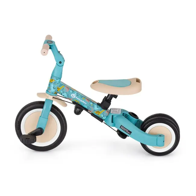 Tricicleta, Petite&Mars, Turbo, Editie limitata, 5 in 1, Multifunctionala, Vehicul de impins, Bicicleta cu/fara pedale, Cu maner de ghidaj, Detasabil, Roti din cauciuc, Pana la 25 kg, 1.5-5 ani, Dino Park BYN613383