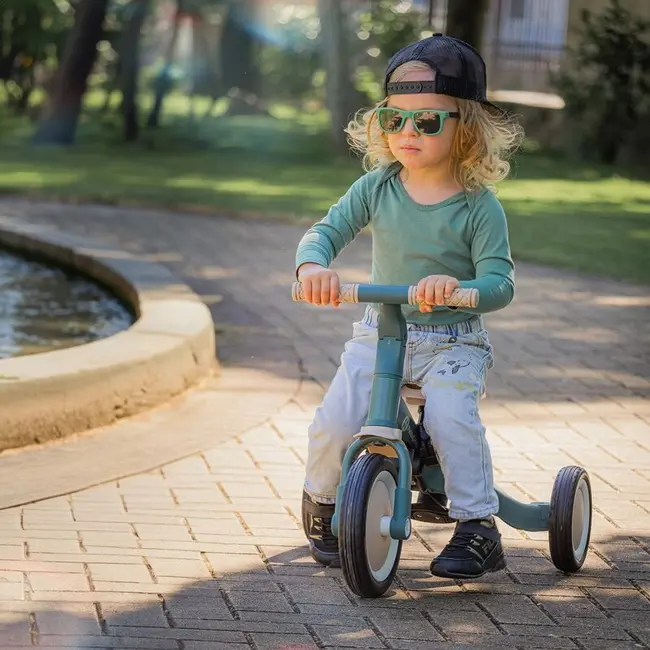 Tricicleta, Petite&Mars, Turbo, Editie limitata, 5 in 1, Multifunctionala, Vehicul de impins, Bicicleta cu/fara pedale, Cu maner de ghidaj, Detasabil, Roti din cauciuc, Pana la 25 kg, 1.5-5 ani, Dino Park BYN613383