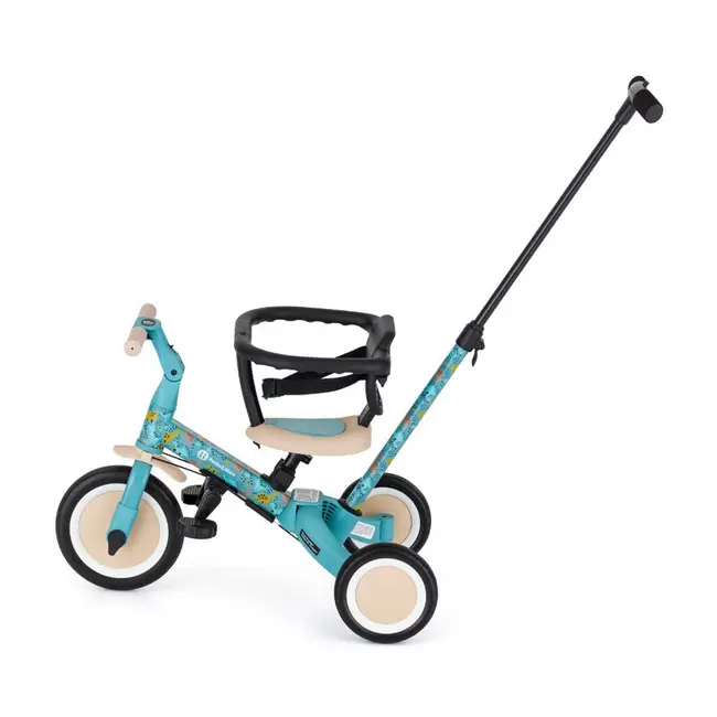 Tricicleta, Petite&Mars, Turbo, Editie limitata, 5 in 1, Multifunctionala, Vehicul de impins, Bicicleta cu/fara pedale, Cu maner de ghidaj, Detasabil, Roti din cauciuc, Pana la 25 kg, 1.5-5 ani, Dino Park BYN613383