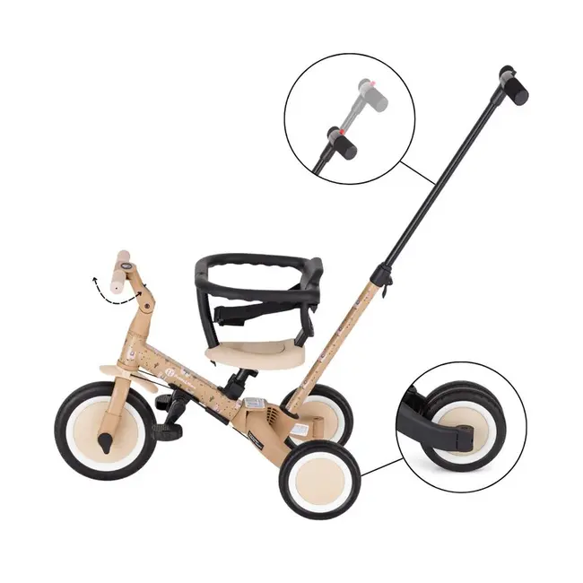 Tricicleta, Petite&Mars, Turbo, Editie limitata, 5 in 1, Multifunctionala, Vehicul de impins, Bicicleta cu/fara pedale, Cu maner de ghidaj, Detasabil, Roti din cauciuc, Pana la 25 kg, 1.5-5 ani, Llama Vibes BYN613365