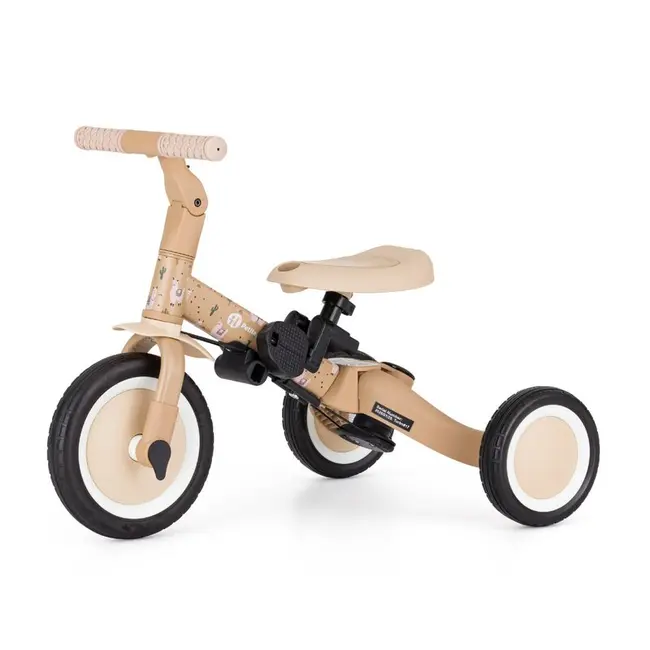 Tricicleta, Petite&Mars, Turbo, Editie limitata, 5 in 1, Multifunctionala, Vehicul de impins, Bicicleta cu/fara pedale, Cu maner de ghidaj, Detasabil, Roti din cauciuc, Pana la 25 kg, 1.5-5 ani, Llama Vibes BYN613365