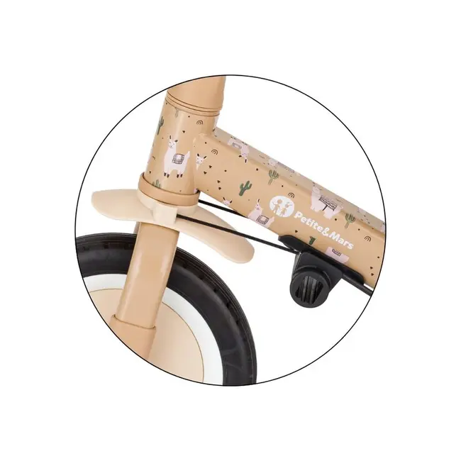 Tricicleta, Petite&Mars, Turbo, Editie limitata, 5 in 1, Multifunctionala, Vehicul de impins, Bicicleta cu/fara pedale, Cu maner de ghidaj, Detasabil, Roti din cauciuc, Pana la 25 kg, 1.5-5 ani, Llama Vibes BYN613365